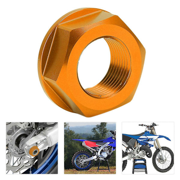 Motorsykkel Bakhjulsakselmutter M20xP1.5 Aluminium Erstatning for Yamaha YZ125/YZ250 1999?2021 Gul