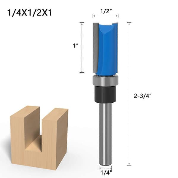 Sett med 3 planfreser med 6,35 mm skaft, for mønsterfresing