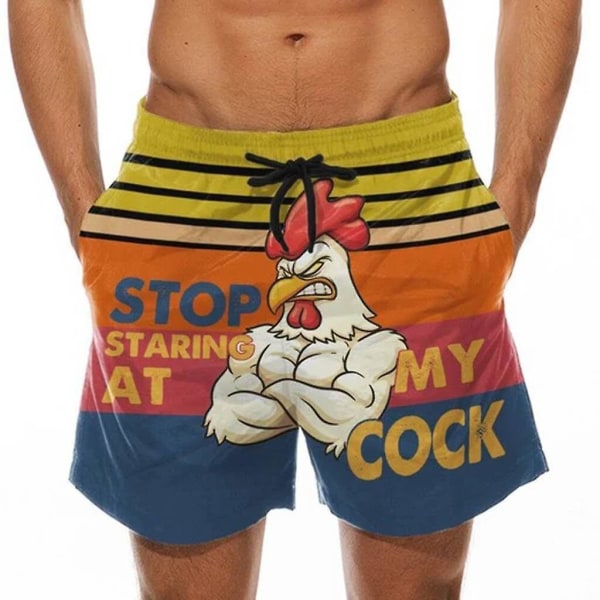 Tryckta badshorts för män sommarsemestershorts style 4 4XL
