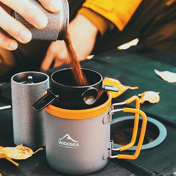 Camping Kaffe Kokekar Sett Camping Kjele Sett Camping Kokekar for Fotturer Ryggsekktur og Piknik Trekking
