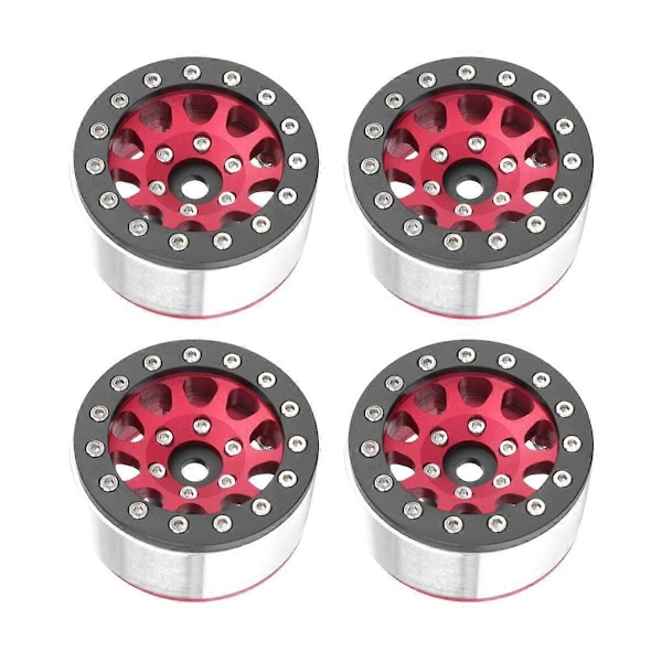 Rød Sort Kant 4 Stk. 1,55 Tommer Metalhjul Model Bil Dele til Axial SCX10 Ghost TRX4 TRX6 D90 1/10 RC Crawler Bil