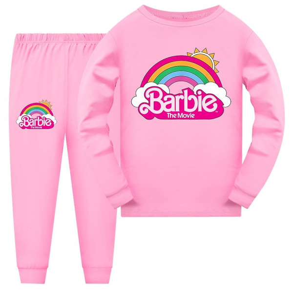 Barbie Film Tryck Barn Flickor Pyjamas Set Pink 13-14 Years