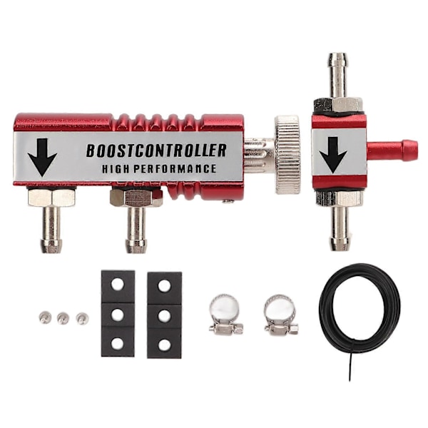 Manuell Turbo Boost Controller Kit Aluminiumlegering 1?30PSI Justerbar Universal Passform Rød
