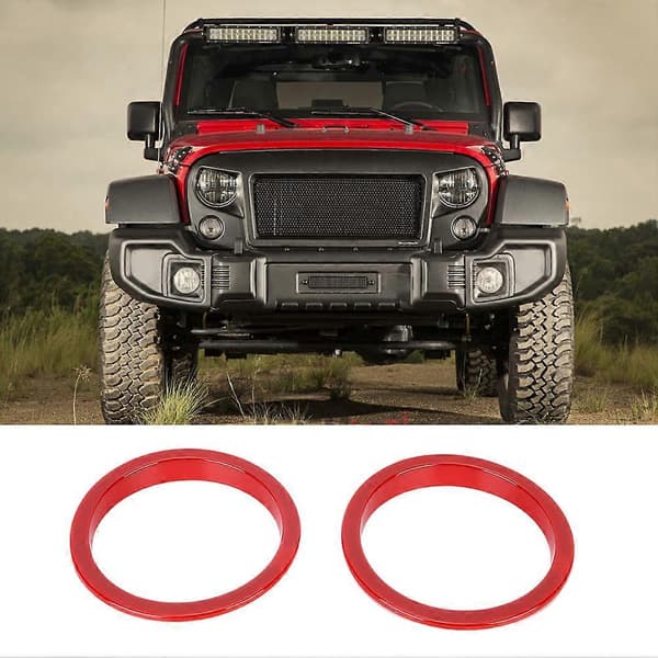 Par af udvendige blinklysring trim passer til Jeep Wrangler 2007-2017 Rød