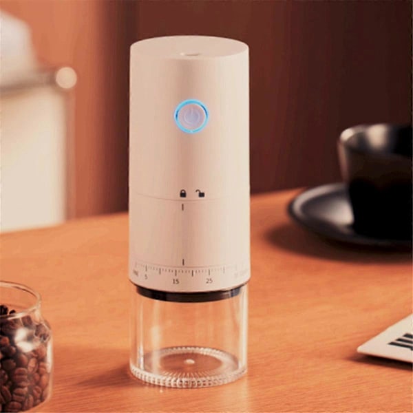 Elektrisk kaffekvarn med extern justering USB Kaffekvarn Automatisk kaffebönskvarn för kontor 1500MAh, A