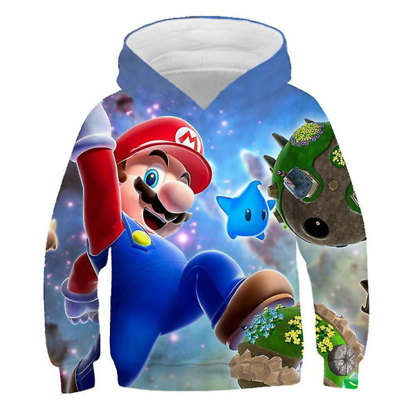 Super Mario Hoodies Sweatshirt Hoody Pullover Barn Pojkar Sport Casual Lös Utomhus Topbästa julklapp style 2 5-6 Years