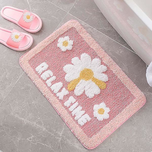 Tflycqpink Daisy Blomma Badrumsmattor Halkfria Duschmattor Badmatta För Badkar Utomhusområde Mattor Sovrum Vardagsrum Köksmattor Dörrmatta