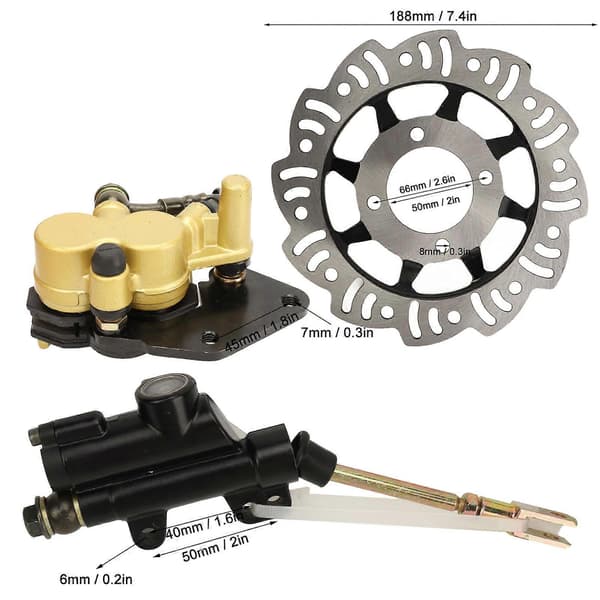Bageste hydraulisk skivebremsekaliper bremsemastercylinder samling med bremseskiver sæt til CRF50 CRF70