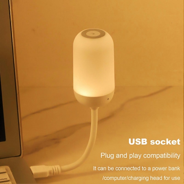 LED Nattlys Dimbar Høy Lysstyrke Flimmerfri Fleksibel Design Plug Play Justerbar Berøringskontroll USB Sengelampe