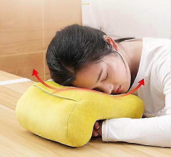 Memory Foam Nap Pude Multifunktionel Hul Plys Ensfarvet Pude grey