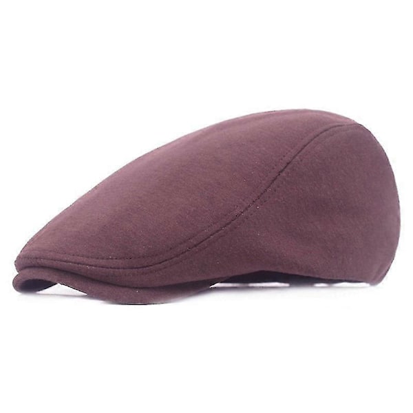 1 st Bomullsmössor Män Kvinnor Hatt Mjuk Casual Basker Enfärgad Unisex Retro Hatt Coffee
