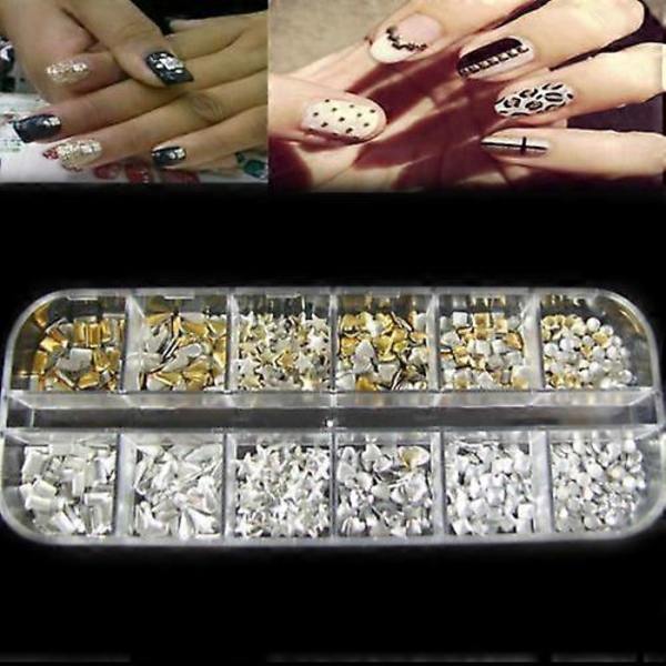 300 st Punk 3D Akryl Nagelkonst Legering Nitar Dubbar Spikar DIY Dekoration Spots QinHai