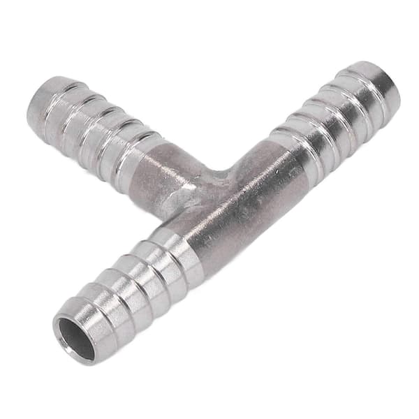 Barb Tee 3-vejs Rustfrit Stål God Forsegling Stærk Slange Barb Tee til Væske Gas 8mm Dia