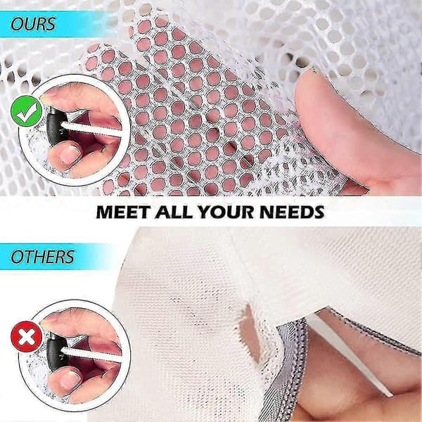 6 stk. vaskeposer til vaskemaskin med snorlås, vaskenett for vaskepose
