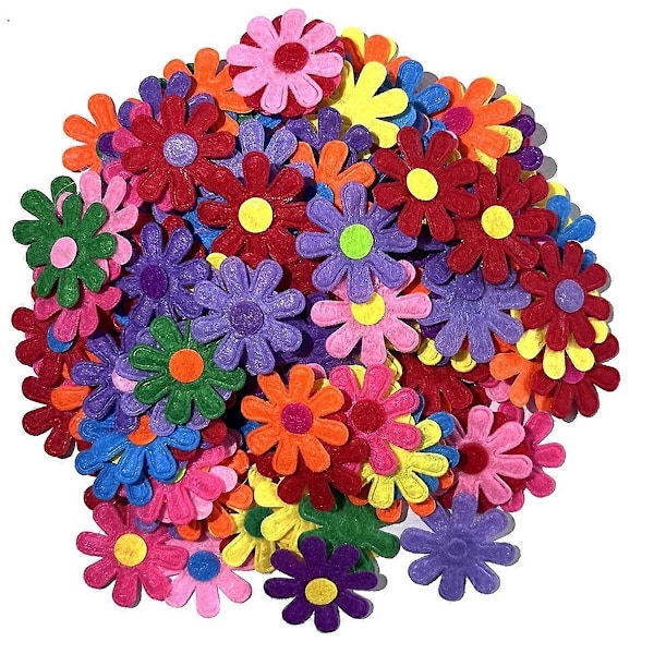 300 stk. ikke-vævet filtstof blomstervægsmærkater til skoleklasserum håndlavet DIY materiale festdekoration håndværk