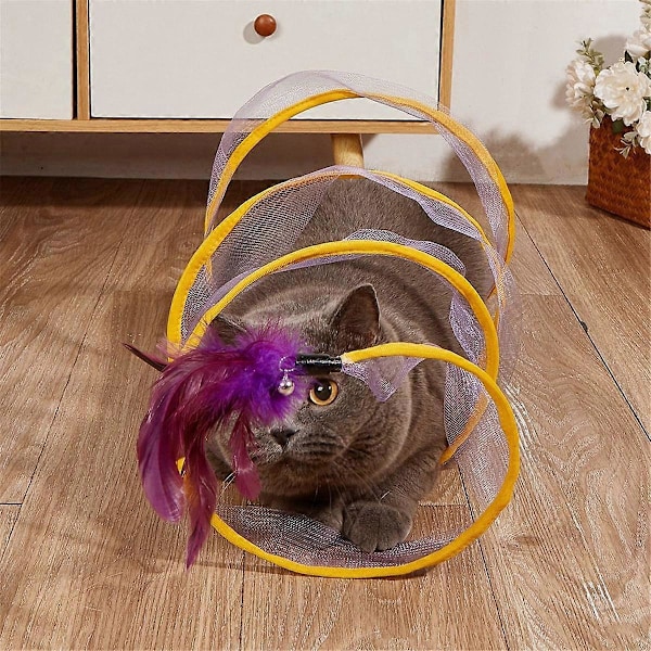 Självlekande Kattleksak Spiral Tunnel, Portabel Kattsäkra Leksak, Rolig Spiral Tunnel Kattleksak C för Inomhusbruk