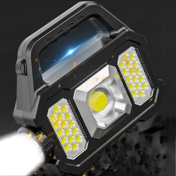 Camping Ficklampa Super Starka Flera Belysningslägen Enknappsstart Uppladdningsbar Energibesparande Utomhusbelysning ABS 6 Växlar Handhållen LED Camping