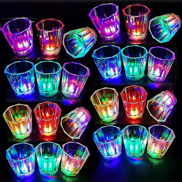 Lysande Shotglas Set Om 24 Party Favors Vuxna Shotglas För Fest Led Blinkande Dricksglas Lysa I Mörkret