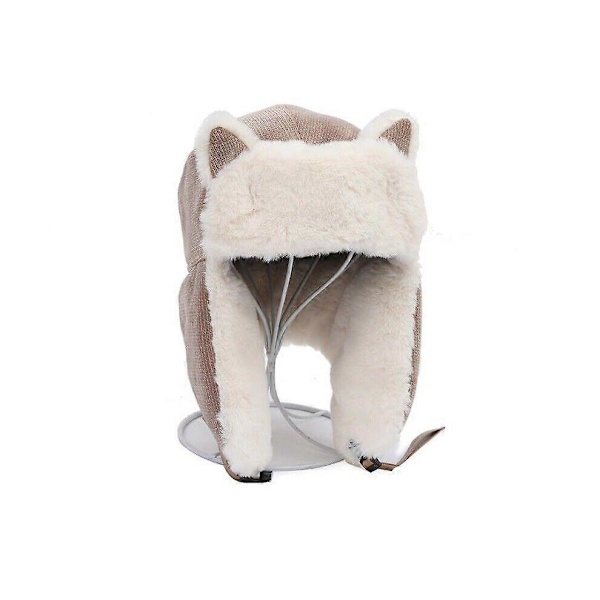 1 st Unisex Vintermössa med kattöron, pilot/trappermössa med öronlappar