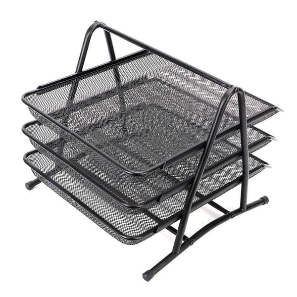 Dokumentbakke Tre Lag Netværks Desktop Organizer til Opbevaring af A4 Papirmapper Papirvarer