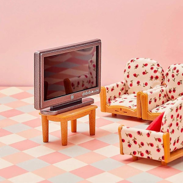 2 stk. 1:12 Miniatyr TV Fjernsyn med Fjernkontroll Møbeldekorasjonstilbehør