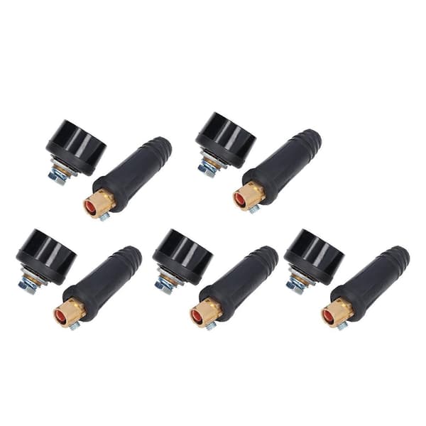 5-pack Svetskabels Snabbkoppling Gummi Mässing Europeisk Svetsmaskin Kontaktplugg