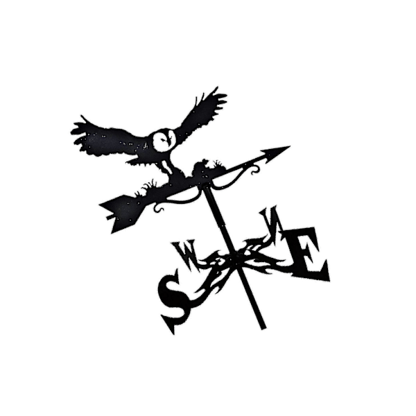 Retro Metall Vädervane Vindflöjel Vindriktningsvisare Owl