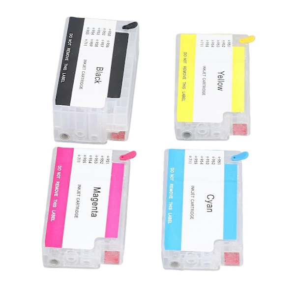 4 fargeblekkpatroner med permanent chip, påfyllbar blekkboks, erstatningstilbehør for HP 711 BK C M Y