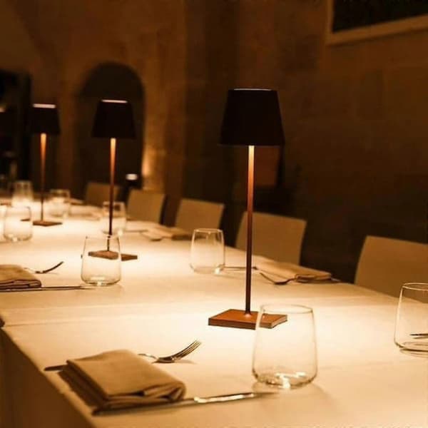 Dæmpbar Ledningsfri Bordlampe 3-vejs Aluminium Ledningsfri Lampe Til Læsning White