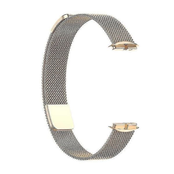 Udskiftningsrem Rustfrit Stål Magnetisk Milan Mode Armbånd Til Fitbit Luxe champagne gold