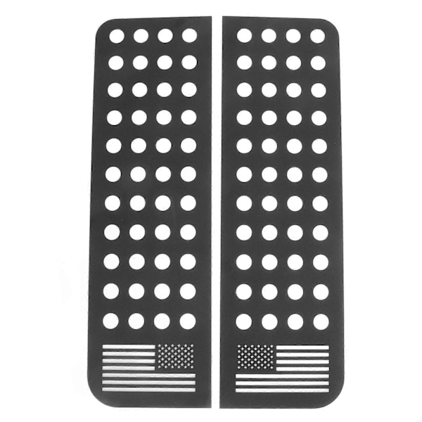 2 stk. Bagdør Vinduesdekaler Aluminium Legering Glaspanel Trim Flag Stribe Klistermærke Erstatning for Jeep Wrangler JK Unlimited 2007?2017