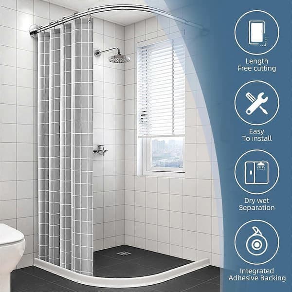 Vattentröskel - 2m - 4*3cm - Duschtröskel - Vattenbarriär - Duschtröskel - Vattenstopp - Duschkant - Vattenavvisande list - Duschdamm