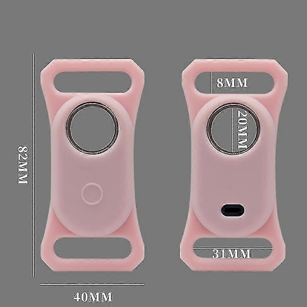 Silikoneetui til kæledyrshalsbånds-tracker til Samsung Galaxy SmartTag2 Stødsikkert Cover Pink