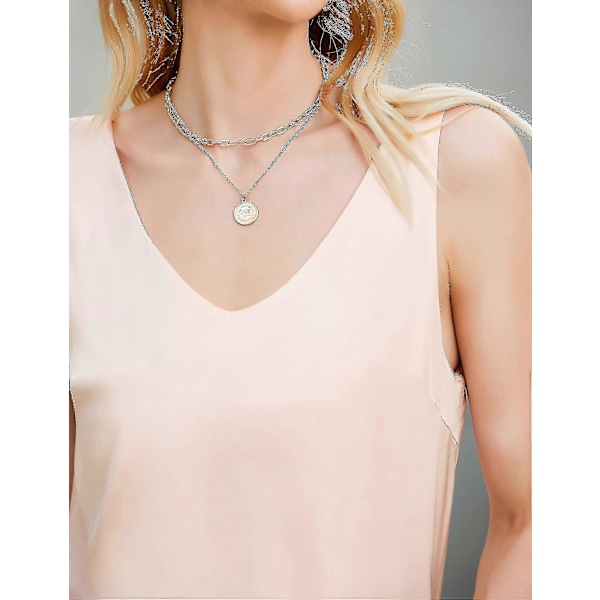 Dam Tanktop i Silkesatin, V-ringad, Casual Cami, Ärmlös, Sommar, Basic Tanktopp L Champagne