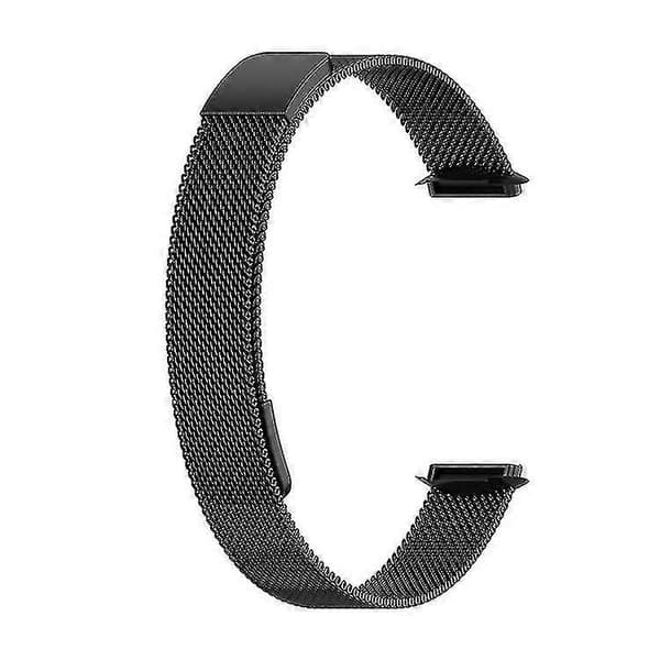 Udskiftningsrem Rustfrit Stål Magnetisk Milan Mode Armbånd Til Fitbit Luxe black