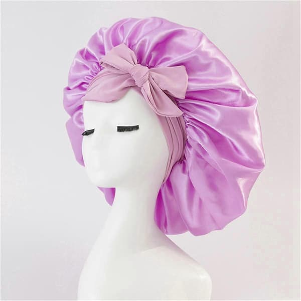 Damehat Nat Sovende Brusehætte Høj Elastisk Hår Bonnet Hat Hovedbeklædning Hårpleje Bonnet Pink