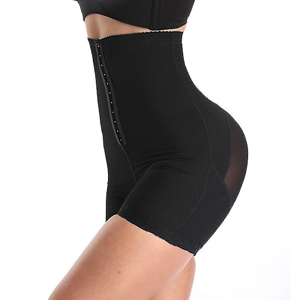 Kvinnor Butt Lifter Hög Midja Tummy Control Shorts Midjeformare Svart L