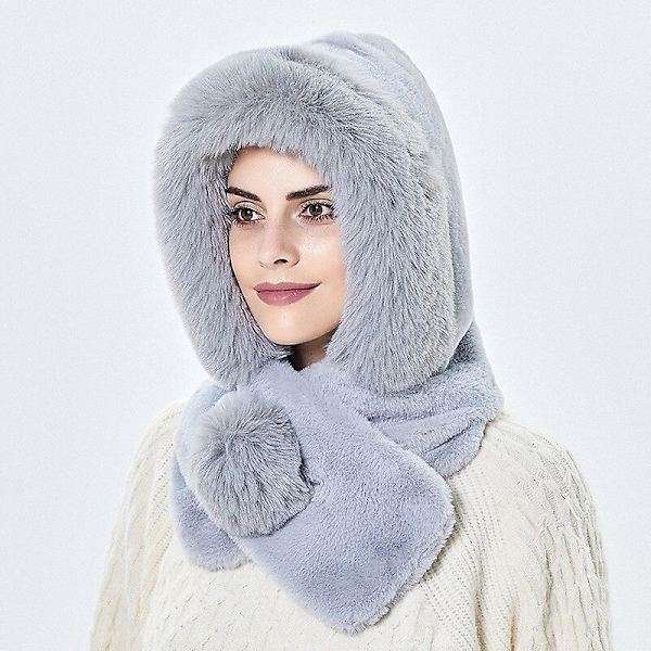 Varm vintermössa i fuskpäls med öronmuffar, vindtät och varm för utomhusbruk Kahki