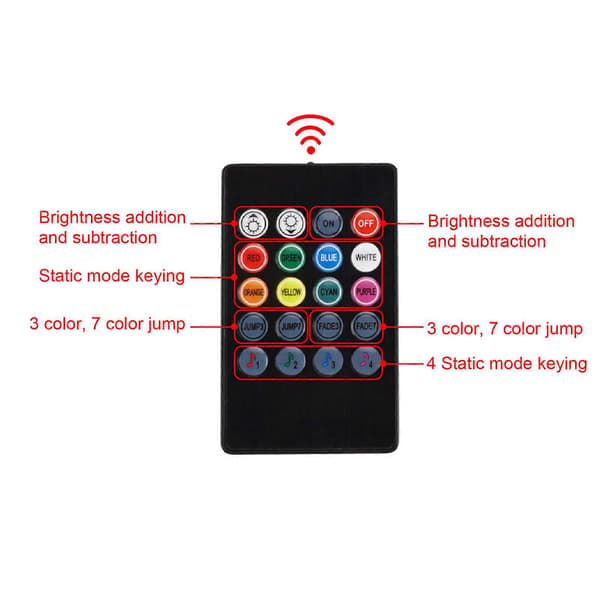 Underglow-lyssett for bil med lydkontroll, LED-stemningslys med Bluetooth-app og fjernkontroll