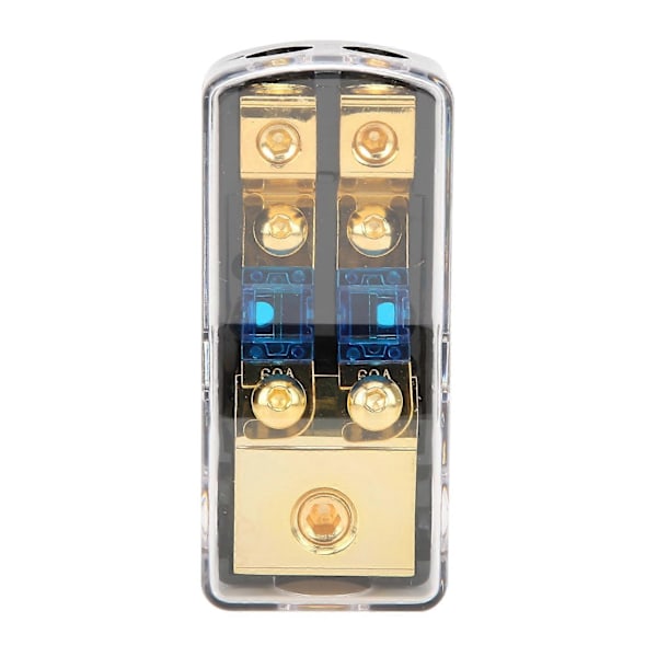 60A Strømfordelingsblok 1 ind 2 veje ud Bil Audio Splitter Kobber Jord Sikringsholder