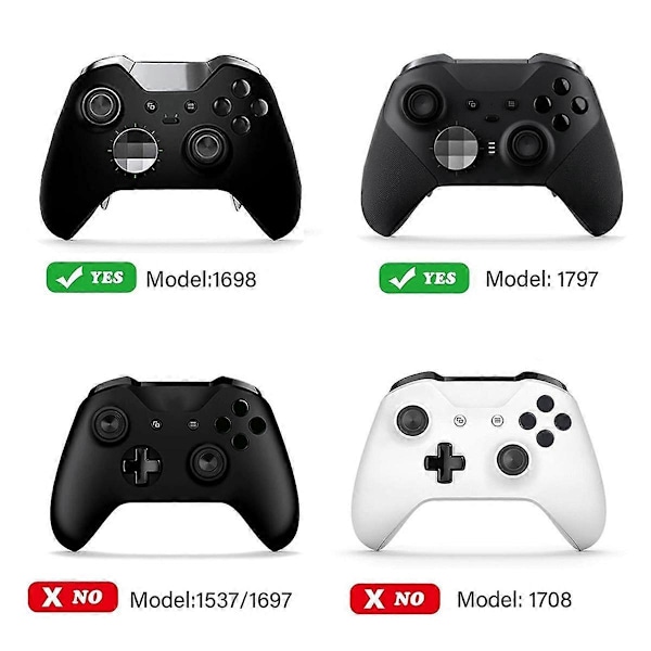 Metal Elektroplettering Paddles 4 i 1 Trådløs Controller Paddle Kit til One Elite Series 1/2 Controller Sort