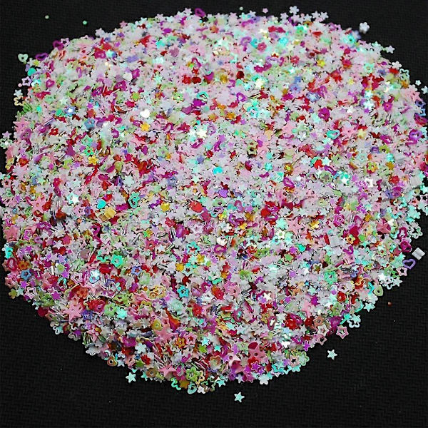 Värikäs sekoitus muotoja juhlat häät konfetti DIY glitter kynsitaide koristelu Qinhai