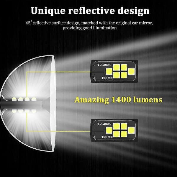 2X H3 LED Tåkelyspære Konverteringssett 2000W 270000LM 6000K Kjørelys