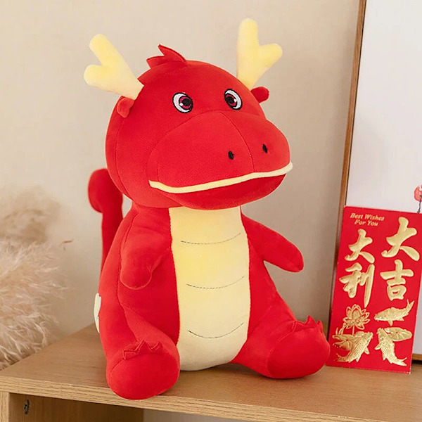 2024 Drakens år Maskot Zodiak Drake Plyschleksak Mjukt Gosedjur Docka Nyårspresent style 5