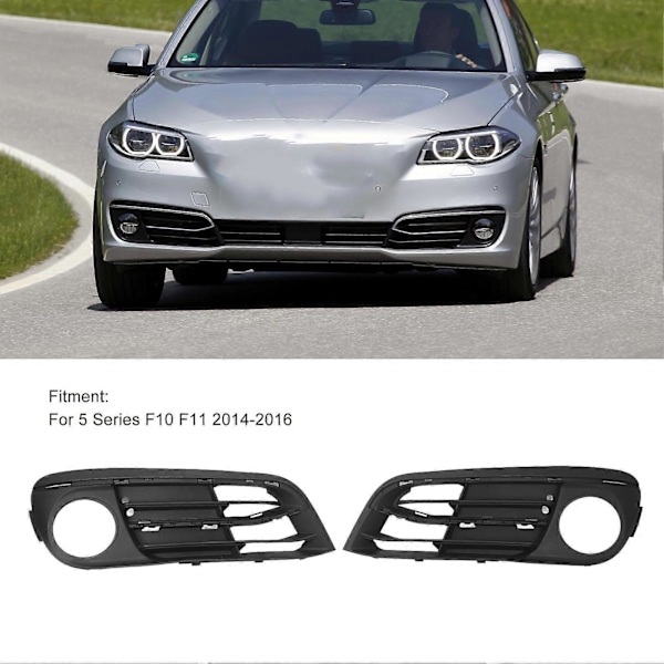 1 Par Tåkelysramme Grilldeksel Trim 51117342391 Tåkelysdeksel Trim for 5-serie F10 F11 2014 til 2016