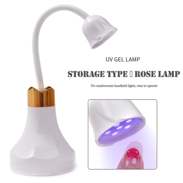 Rosformad Nagel Skönhetslampa Böjbar Säker Nageltorkmaskin Professionellt Manikyrverktyg Power Storage