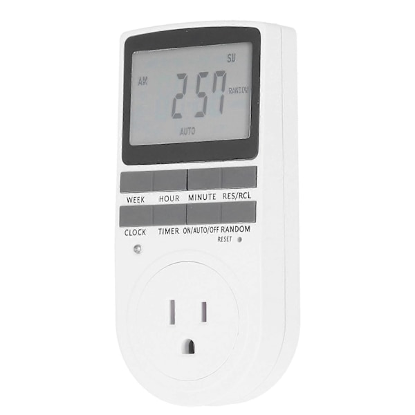 15A LCD Display Energibesparende Timer Stikkontakt Husholdningsapparater Tidsstyring