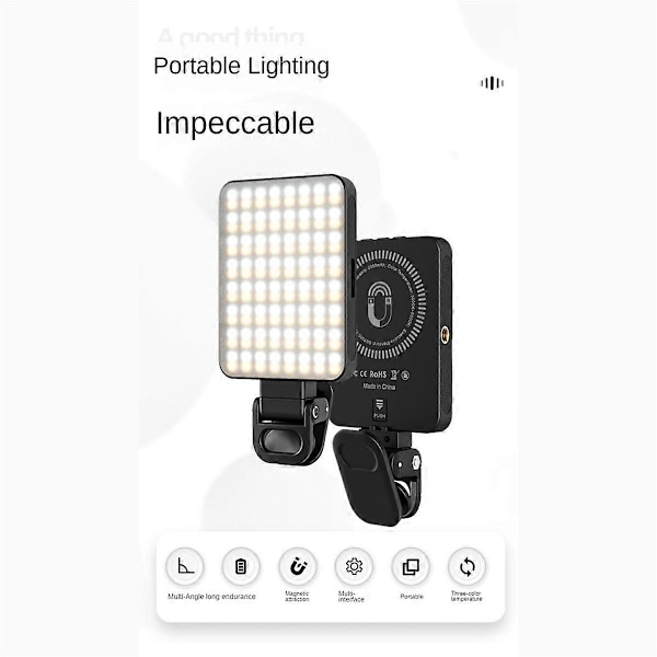 Magnetisk Selfie Lys LED Udfyldningslys til Selfies/Fotografering//Zoom Opkald/Videokonference til Tablet/Laptop