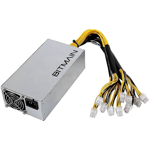 APW7 1800W Strømforsyning Mining PSU for Bitmain Antminer S9/L3+/A6/A7/R4/S7/E9 med 10X PCI-E 6Pin C