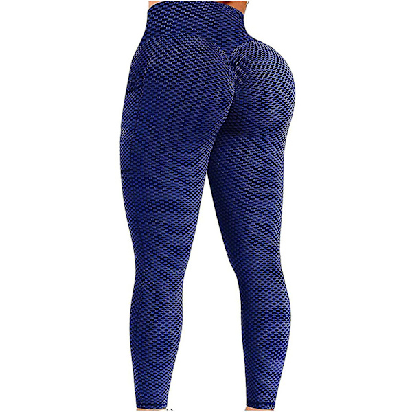 Tflycq Dam Stretch Yoga Leggings Fitness Löpning Gym Sport Fullängds Aktiva Byxor Blue M